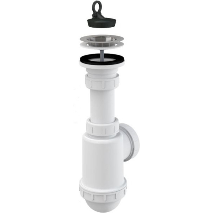 Сифон ALCAPLAST A441P-DN50/40 для мойки, c нержавеющей решеткой Ø70 A441-DN50/40
